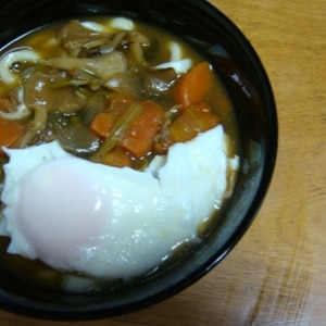 残ったカレーで♪簡単カレーうどんお蕎麦屋さん風